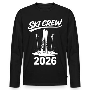 SKI CREW Winterurlaub und Apres Ski Outfit - Männer Premium Bio Langarmshirt - Schwarz - Vorne - Nico (187cm)