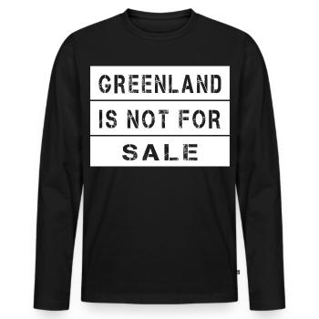 Greenland Is Not For Sale - Men's Premium Organic Long Sleeve Shirt - black - Front - Nico (187cm)