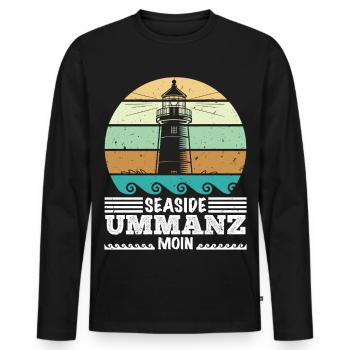 Baltic Sea Holiday SEASIDE UMMANZ MOIN Funny - Men's Premium Organic Long Sleeve Shirt - black - Front - Nico (187cm)