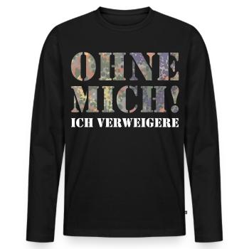 Without me - Men's Premium Organic Long Sleeve Shirt - black - Front - Nico (187cm)