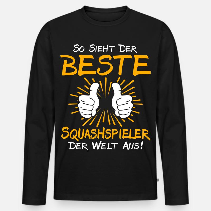 Squashspieler Geschenkidee - Männer Premium Bio Langarmshirt - Schwarz