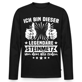 Légende du tailleur de pierre - T-shirt manches longues Premium bio Homme - noir - Devant - Nico (187cm)