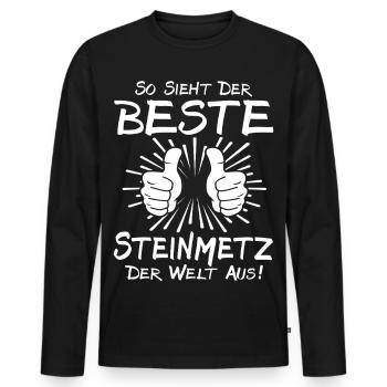 Meilleur tailleur de pierre - T-shirt manches longues Premium bio Homme - noir - Devant - Nico (187cm)