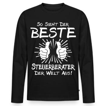 Best Tax Advisor - Men's Premium Organic Long Sleeve Shirt - black - Front - Nico (187cm)