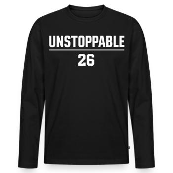 Motivation Unstoppable 26 2026 - T-shirt manches longues Premium bio Homme - noir - Devant - Nico (187cm)