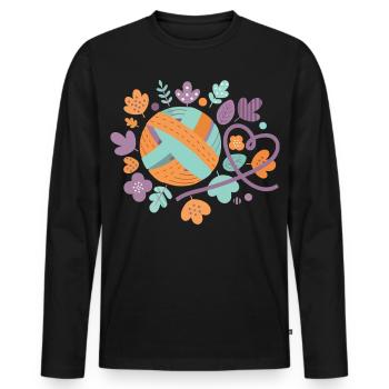 Funny Crochet Lover Crochet Yarn Lovers Crochet - Men's Premium Organic Long Sleeve Shirt - black - Front - Nico (187cm)