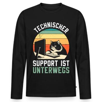 Computer TECHNICAL SUPPORT IS FUN ON THE GO - Men's Premium Organic Long Sleeve Shirt - black - Front - Nico (187cm)