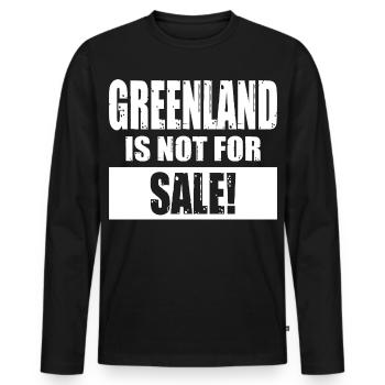 Le Groenland n’est pas à vendre - T-shirt manches longues Premium bio Homme - noir - Devant - Nico (187cm)