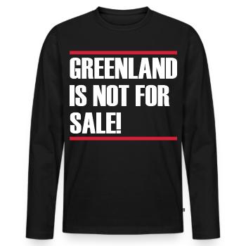 Greenland Is Not For Sale - Men's Premium Organic Long Sleeve Shirt - black - Front - Nico (187cm)