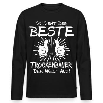 Best drywall builder - Men's Premium Organic Long Sleeve Shirt - black - Front - Nico (187cm)