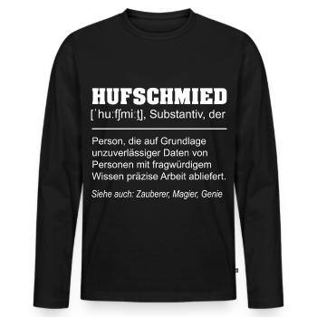Définition du maréchal-ferrant : Drôle - T-shirt manches longues Premium bio Homme - noir - Devant - Nico (187cm)
