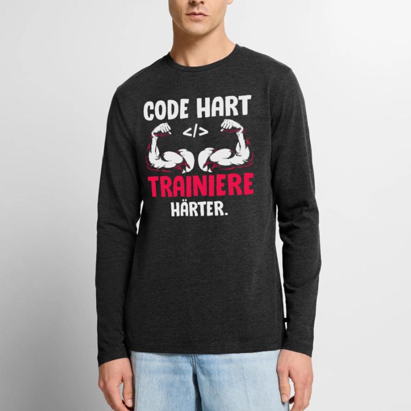 Coder CODE HART TRAINIERE HÄRTER Lustiges Männer Premium Bio Langarmshirt