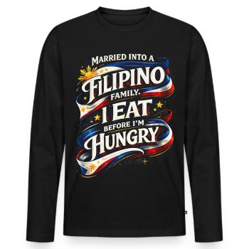 Philippines Famille philippine - T-shirt manches longues Premium bio Homme - noir - Devant - Nico (187cm)