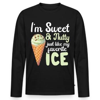 Chocolate Cream Lover Fresh Mint Chocolate - Men's Premium Organic Long Sleeve Shirt - black - Front - Nico (187cm)
