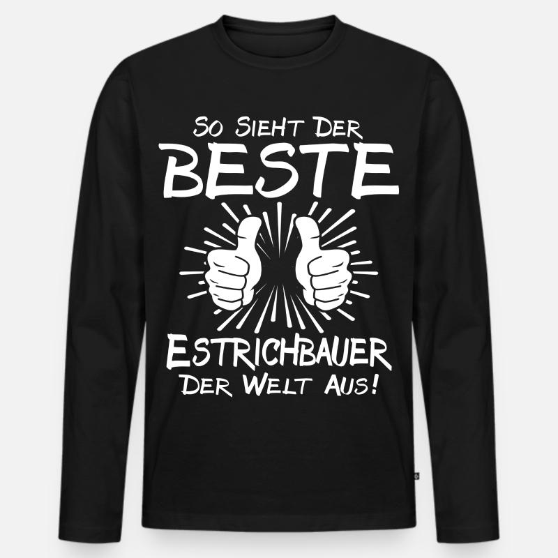 Bester Estrichbauer - Männer Premium Bio Langarmshirt - Schwarz