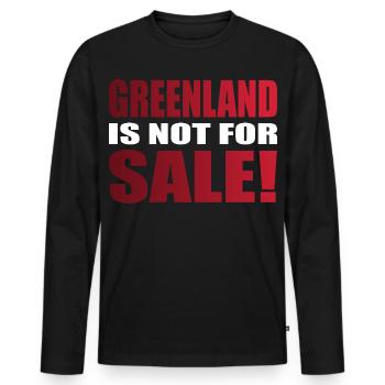 Greenland Is Not For Sale - Men's Premium Organic Long Sleeve Shirt - black - Front - Nico (187cm)