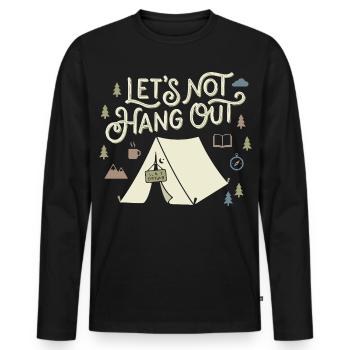 Ne traînons pas avec les introvertis camping dans la nature - T-shirt manches longues Premium bio Homme - noir - Devant - Nico (187cm)