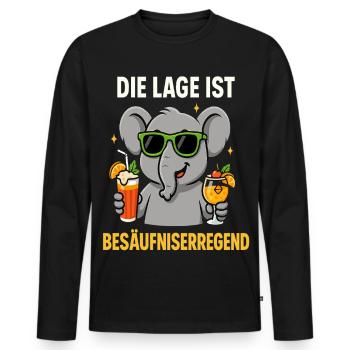 La situation est l’ivresse - T-shirt manches longues Premium bio Homme - noir - Devant - Nico (187cm)