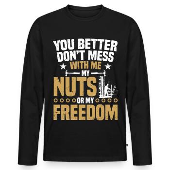Constructeur d’échafaudages Ouvrier Ouvrier - T-shirt manches longues Premium bio Homme - noir - Devant - Nico (187cm)