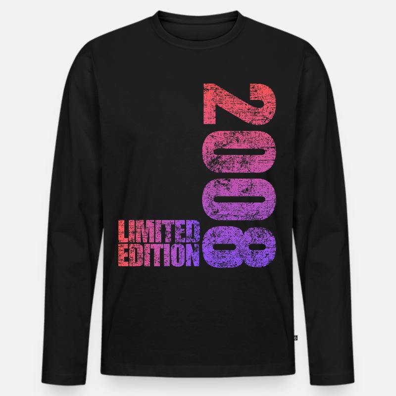 Limited Edition 2008 18. Geburtstag Geschenk - Männer Premium Bio Langarmshirt - Schwarz