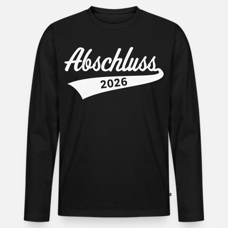 Abschluss 2026 (Schulabschluss / White) - Männer Premium Bio Langarmshirt - Schwarz
