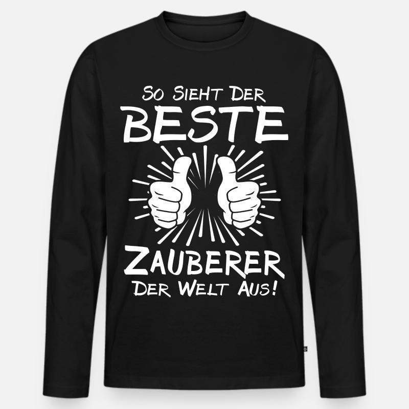 Bester Zauberer - Männer Premium Bio Langarmshirt - Schwarz