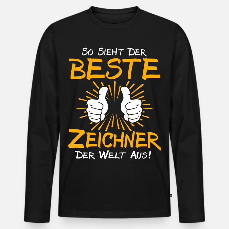 Zeichner Geschenkidee - Männer Premium Bio Langarmshirt - Schwarz