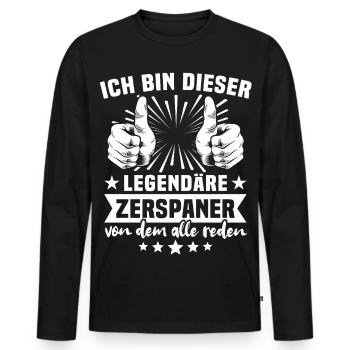 Légende du Machiniste - T-shirt manches longues Premium bio Homme - noir - Devant - Nico (187cm)
