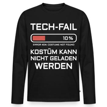 Error 404 Kostüm nicht gefunden Nerd Gamer Party - Männer Premium Bio Langarmshirt - Schwarz - Vorne - Nico (187cm)