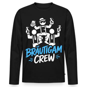 Enterrement de vie de garçon T-shirt hommes Grondement de fête de garçon - T-shirt manches longues Premium bio Homme - noir - Devant - Nico (187cm)