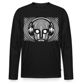 Disc-jockey - T-shirt manches longues Premium bio Homme - noir - Devant - Nico (187cm)