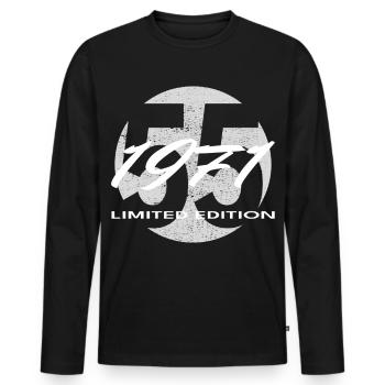 55e anniversaire 1971 cadeau pour hommes et femmes - T-shirt manches longues Premium bio Homme - noir - Devant - Nico (187cm)