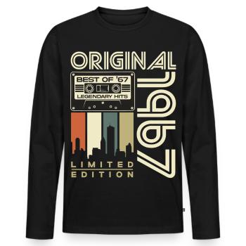 Original 1967 Vintage Retro Birthday Gift - Men's Premium Organic Long Sleeve Shirt - black - Front - Nico (187cm)