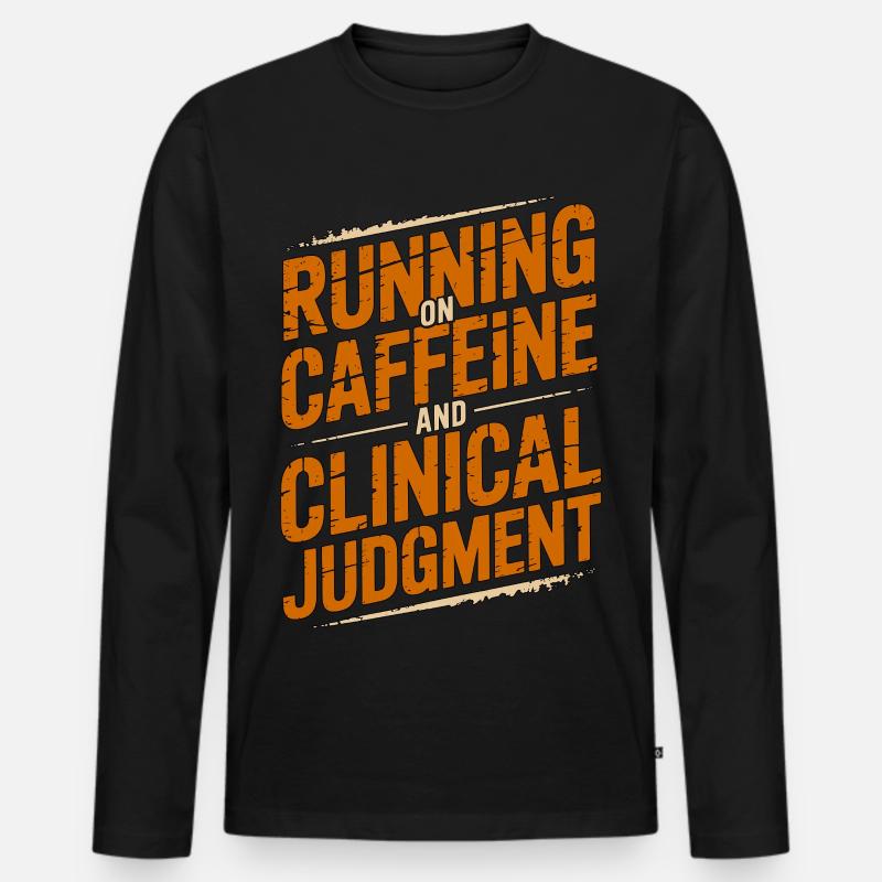 Nurse Practitioner Running On Caffeine Nursing - Männer Premium Bio Langarmshirt - Schwarz