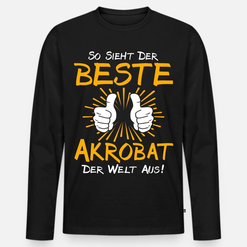 Akrobat Geschenkidee - Männer Premium Bio Langarmshirt - Schwarz