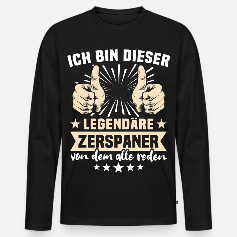 Zerspaner Sprüche - Männer Premium Bio Langarmshirt - Schwarz
