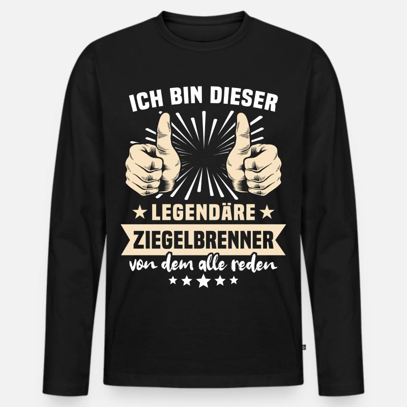 Ziegelbrenner Sprüche - Männer Premium Bio Langarmshirt - Schwarz