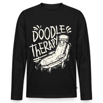 Doodle Doodle Drawing - Men's Premium Organic Long Sleeve Shirt - black - Front - Nico (187cm)