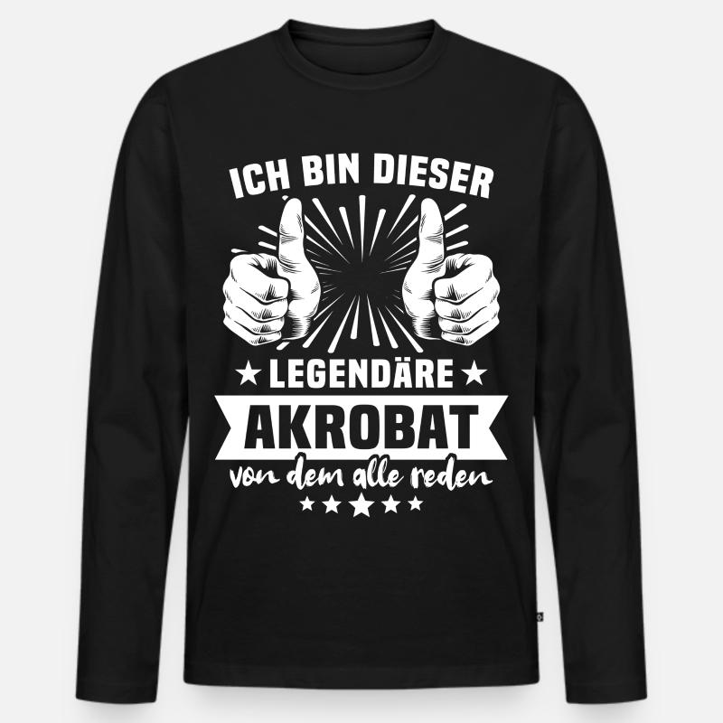 Akrobat Legende - Männer Premium Bio Langarmshirt - Schwarz