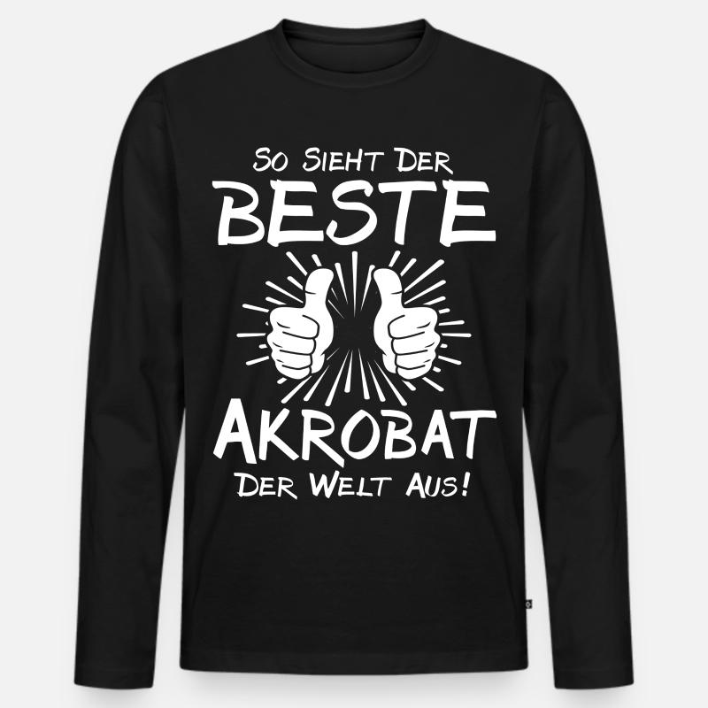 Bester Akrobat - Männer Premium Bio Langarmshirt - Schwarz