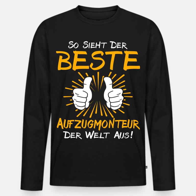 Elevator Technician Gift Idea - Men's Premium Organic Long Sleeve Shirt - black