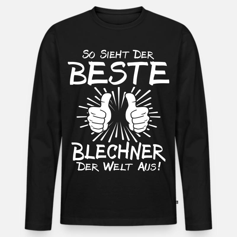 Bester Blechner - Männer Premium Bio Langarmshirt - Schwarz