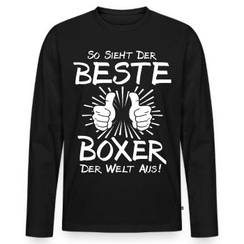 Best Boxer - Men's Premium Organic Long Sleeve Shirt - black - Front - Nico (187cm)