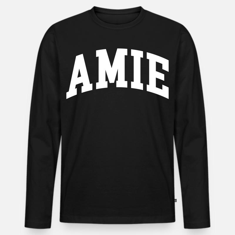Amie - Männer Premium Bio Langarmshirt - Schwarz
