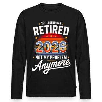 Retired 2026 Funny Retirement Graphic Women Men - T-shirt manches longues Premium bio Homme - noir - Devant - Nico (187cm)