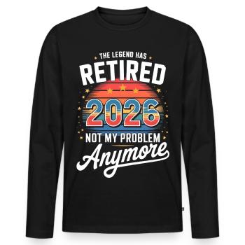 Retired 2026 Funny Retirement Graphic Women Men - T-shirt manches longues Premium bio Homme - noir - Devant - Nico (187cm)