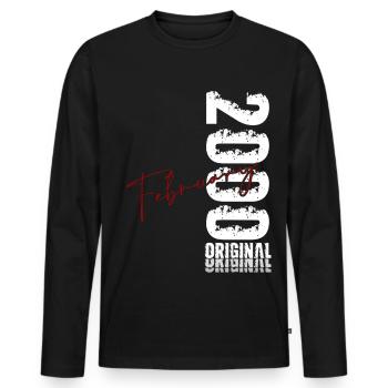 26e anniversaire février 2000 Millésime original - T-shirt manches longues Premium bio Homme - noir - Devant - Nico (187cm)