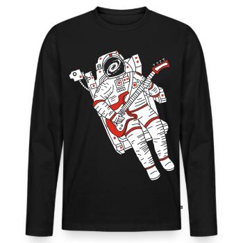 Astronaut guitarist - Men's Premium Organic Long Sleeve Shirt - black - Front - Nico (187cm)