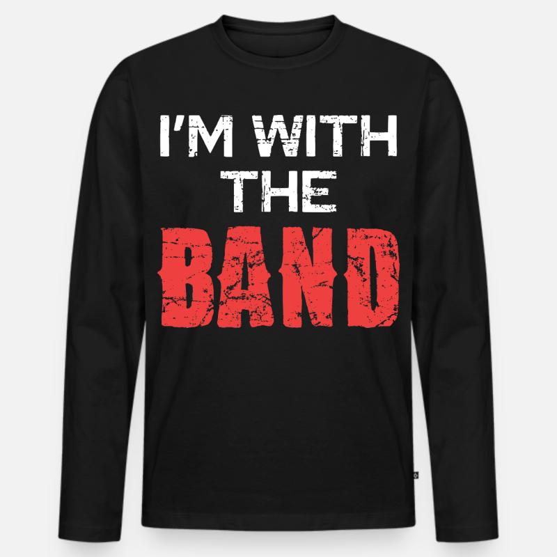 Ich bin bei der Band - Männer Premium Bio Langarmshirt - Schwarz