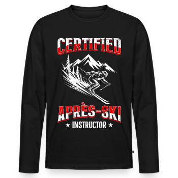 Skifahren CERTIFIED APRES-SKI INSTRUCTOR LUSTIG - Männer Premium Bio Langarmshirt - Schwarz - Vorne - Nico (187cm)